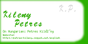 kileny petres business card